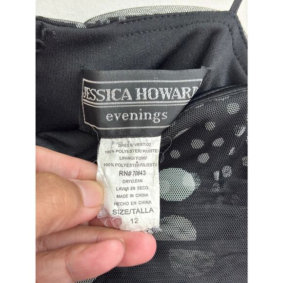 Tulle Mesh Polka dot Midi A-line Cocktail Party  Event Evening Dress Size 12 - Picture 3 of 8